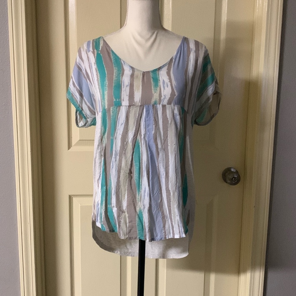 Anthropologie Porridge Elva Mixed Media Top Size M